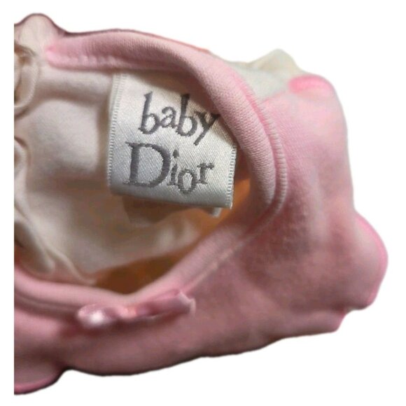 Baby Dior VTG Infant White Pink Floral Embroidered One Piece Romper Size 3-6 M - Picture 6 of 7